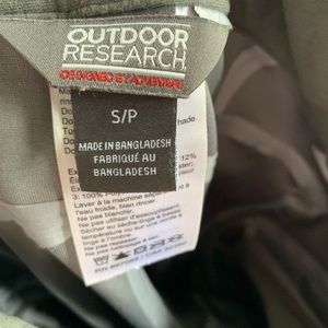 Outdoor Research soft shell touring pants, gray, small.
